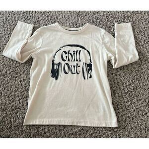 Old Navy Boys Cream "Chill‎ Out" long sleeve tee size 6/7